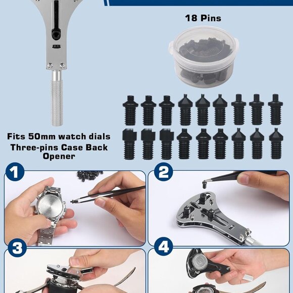 Watch Repair Kit, Watch Battery Replacement Tool Kit Watch Link Removal Tool Kit - Picture 2 of 6